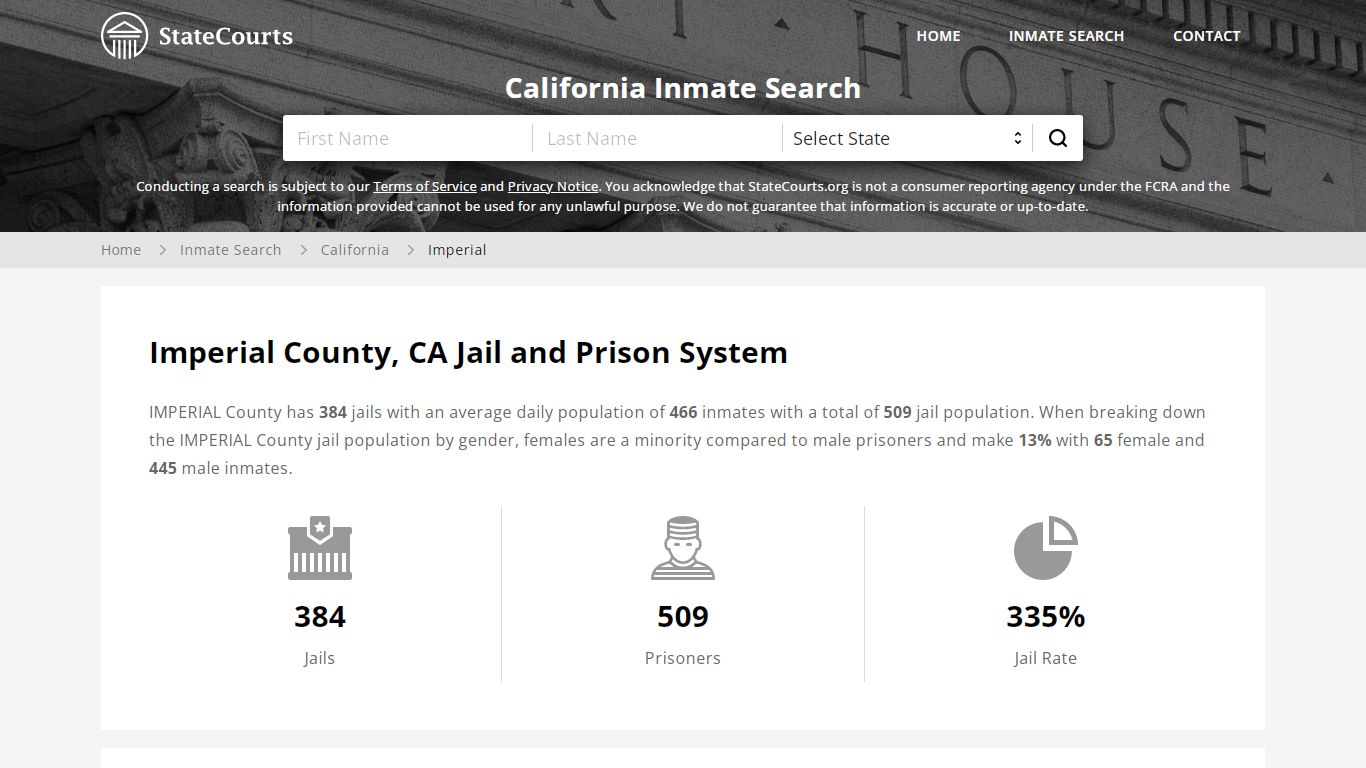 Imperial County, CA Inmate Search - StateCourts